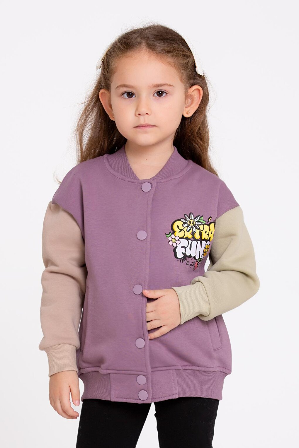 Girl's Plum Woopsi Print 1-5 Years College Jacket