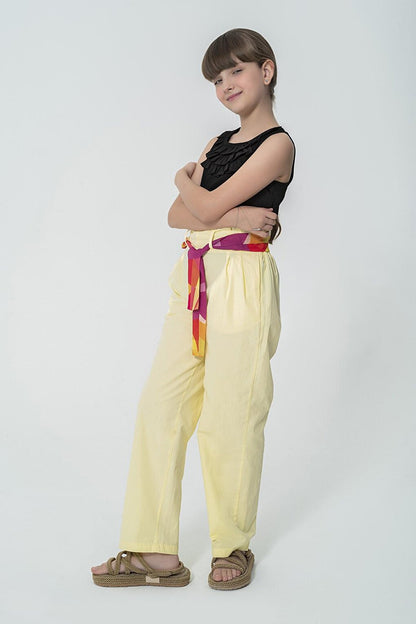 Organic Belt Pocket Yellow Trousers