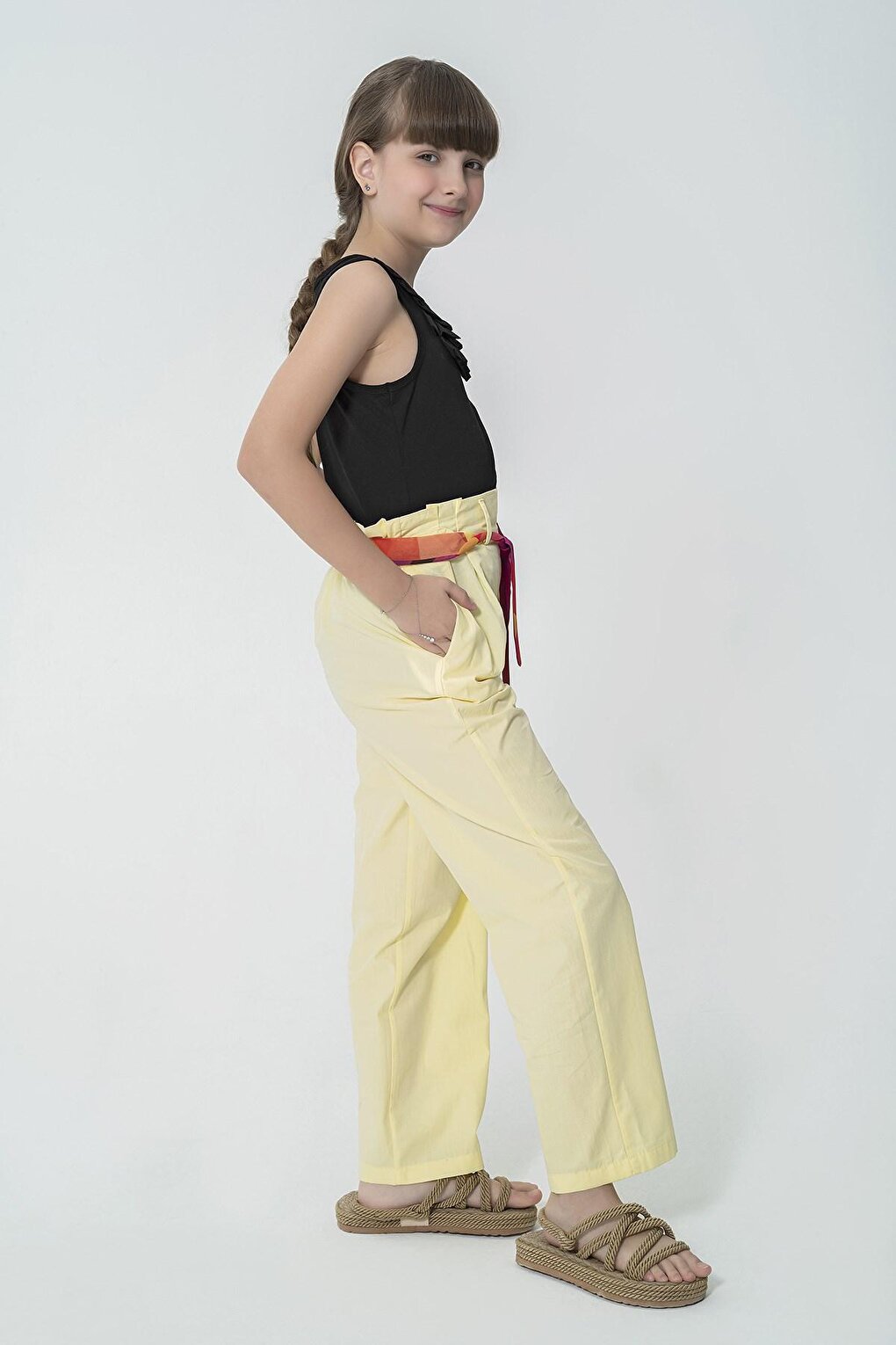 Organic Belt Pocket Yellow Trousers