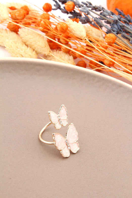 Cream Butterfly Ring