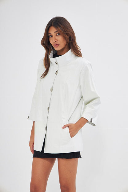 Women's White Genuine Lambskin Jacket