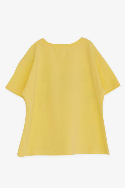 Girls' T-Shirt Printed Yellow (Age 8-14)