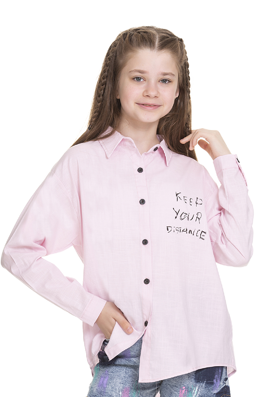 Girl's Back Printed Linen Shirt 8-14 Years