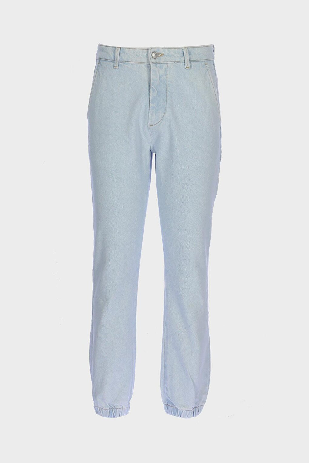 Ice Blue Normal Waist Jogger Fit Pocket Jean Trousers E 4408-005