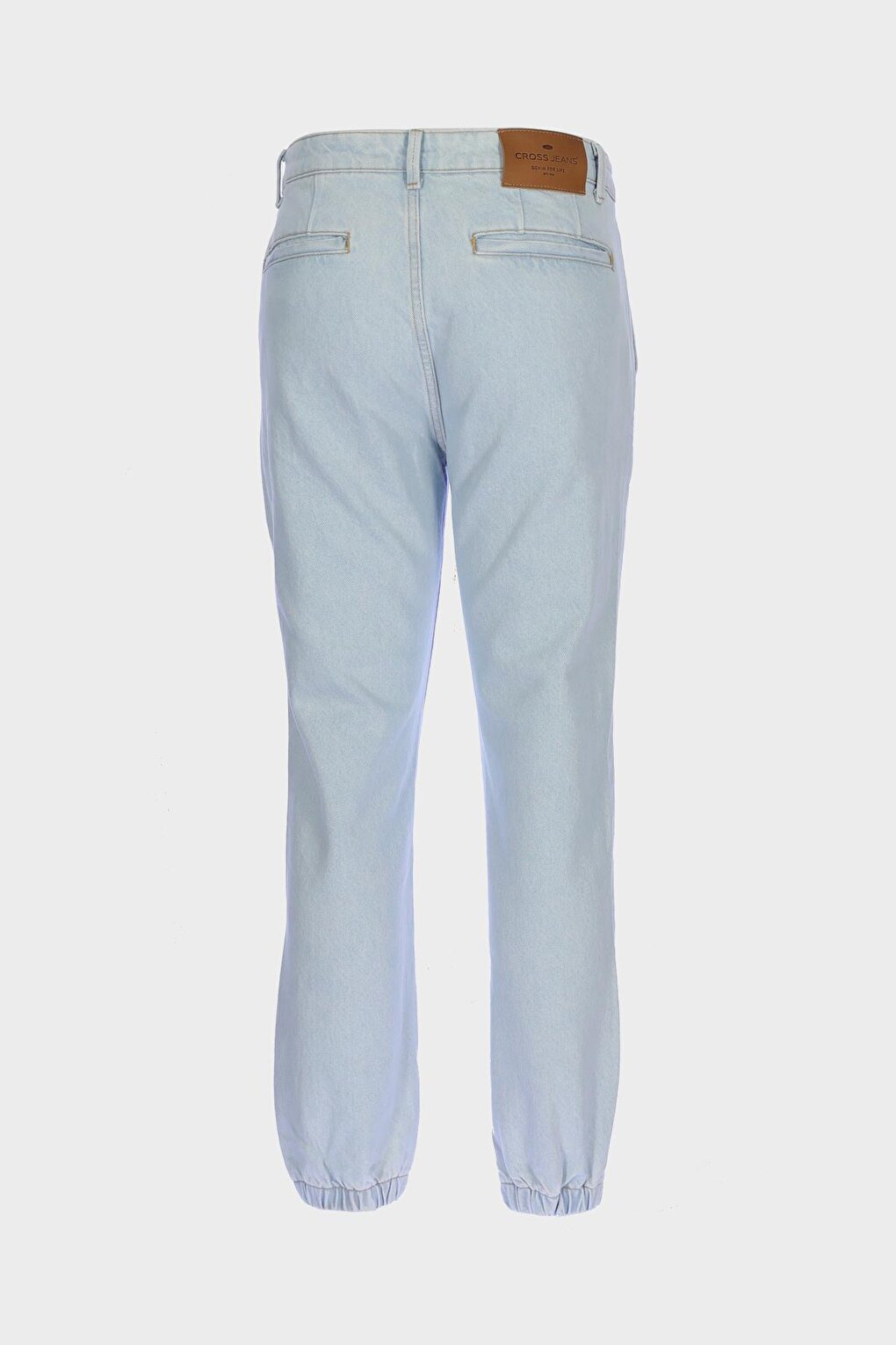 Ice Blue Normal Waist Jogger Fit Pocket Jean Trousers E 4408-005