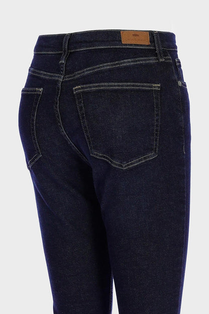 Judy Dark Blue High Waist Skinny Fit Zippered Jean Trousers C 4521-214