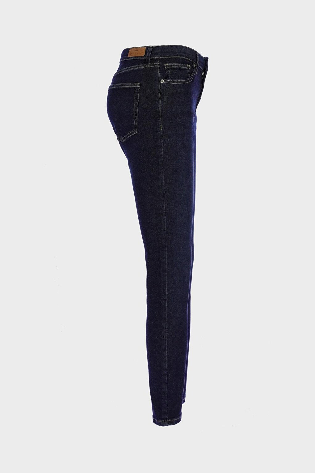 Judy Dark Blue High Waist Skinny Fit Zippered Jean Trousers C 4521-214