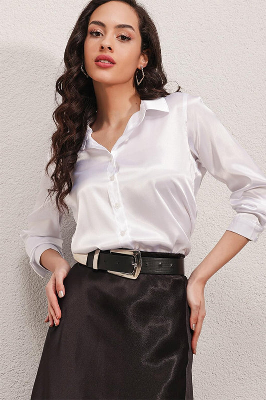 Lightly Flowy Women's Satin Shirt