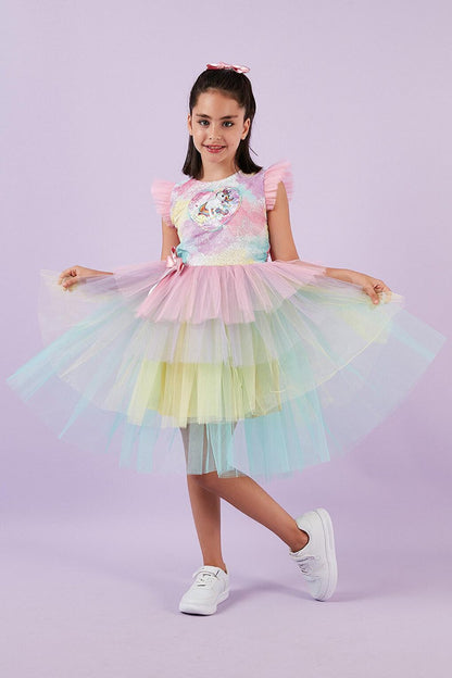 Unicorn Sequined Tutu Skirt Party Birthday Costume Dress 6567001