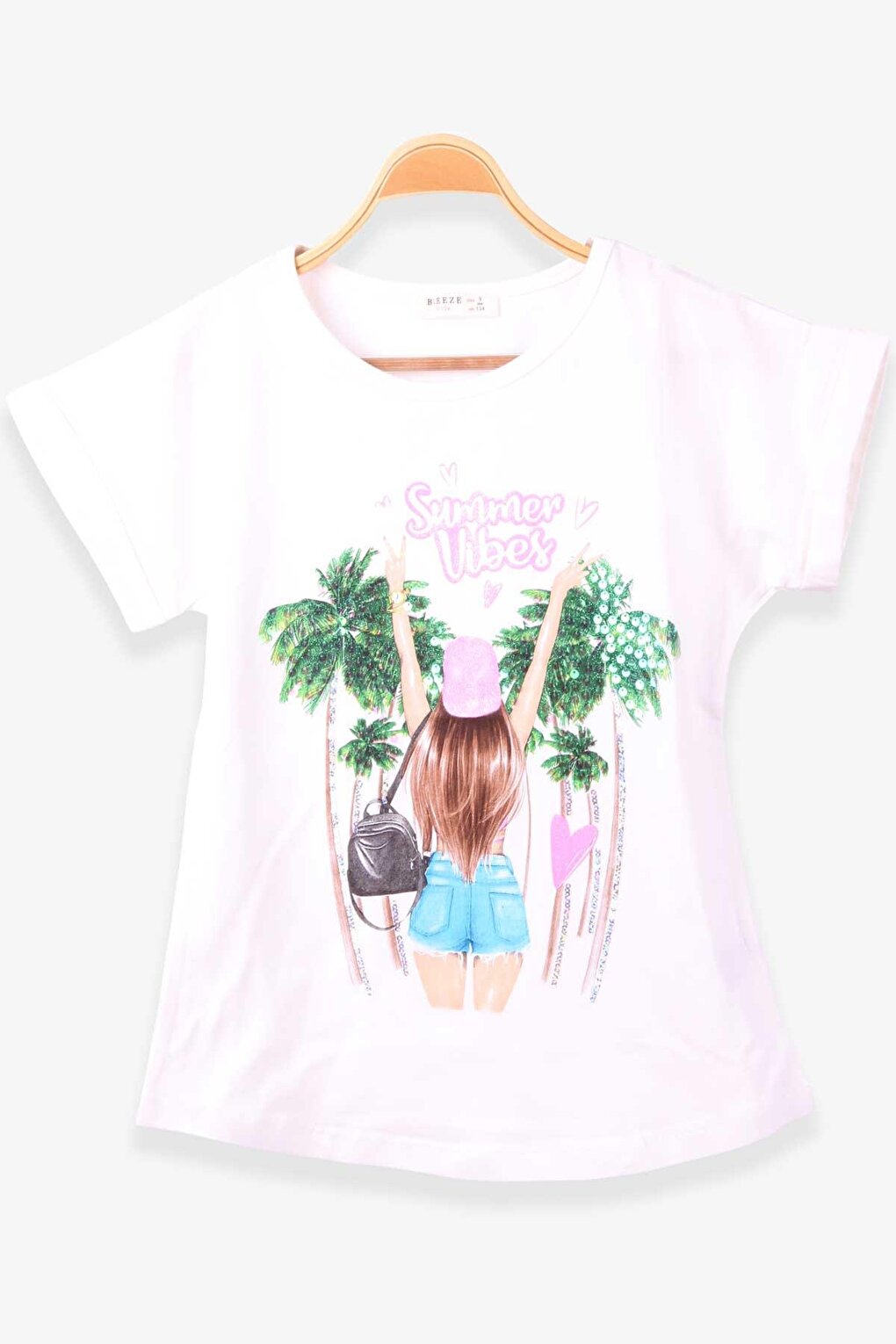 Girl's T-Shirt Girl Printed Ecru (Age 9-12)