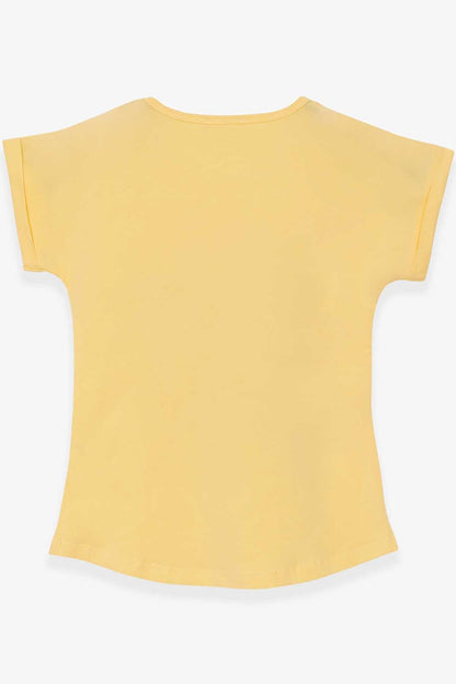 Girl's T-Shirt Girl Printed Yellow (Age 9-14)