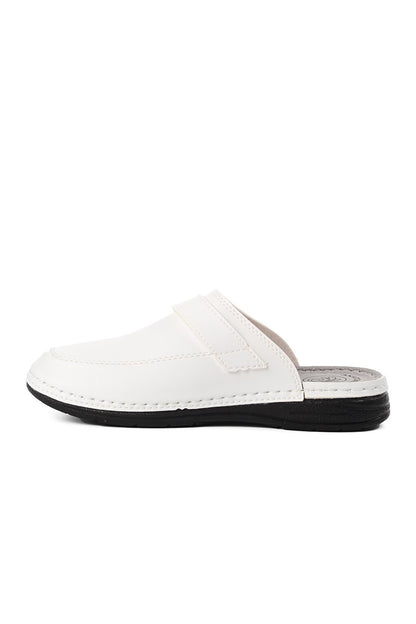 White Men's Sabo Slippers Coat 154303