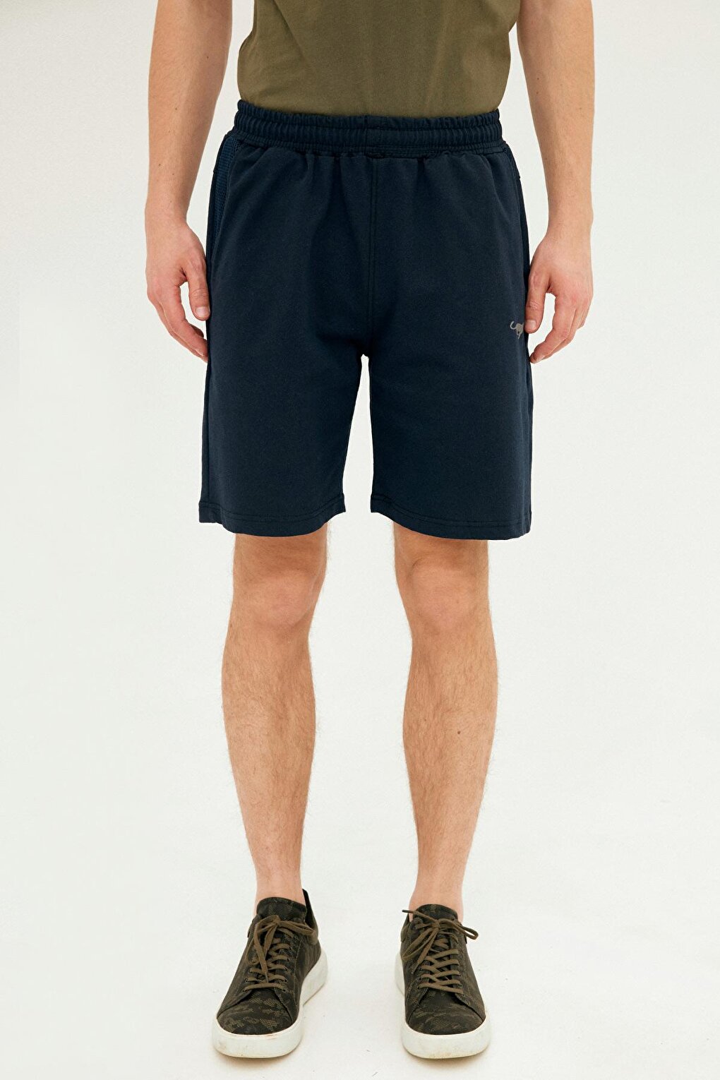 Printed Shorts with Mesh Pocket Detail