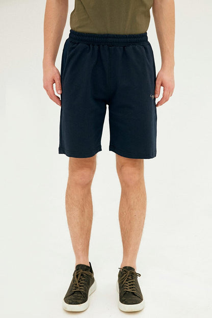 Printed Shorts with Mesh Pocket Detail