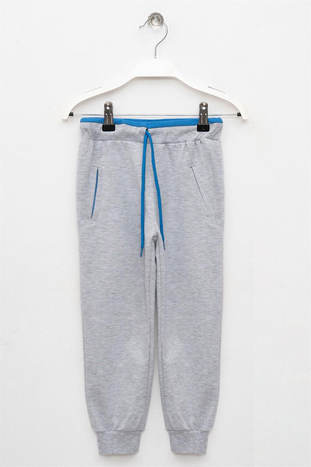 Boy's Gray Pocket Detailed Elastic Waist Cuff Sweatpants