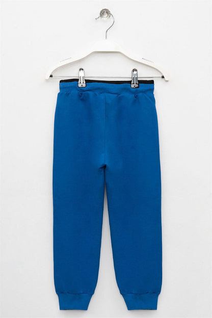 Boys' Sax Pocket Detailed Elastic Waist Cuff Sweatpants