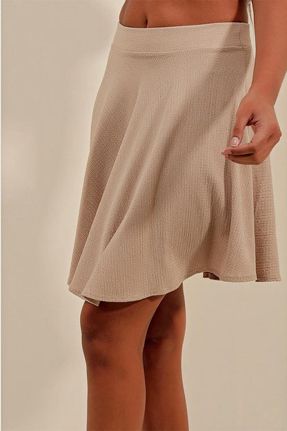 1885 Flared Mini Skirt - Beige