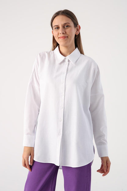 White Oversize Basic Shirt