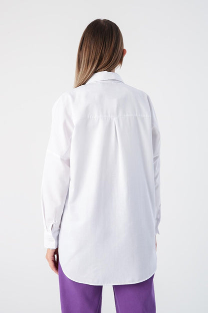 White Oversize Basic Shirt