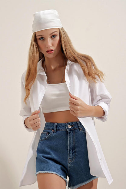 Oversize Long Basic Women's Shirt