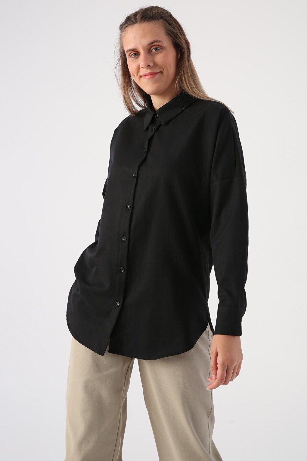 Black Oversize Basic Shirt