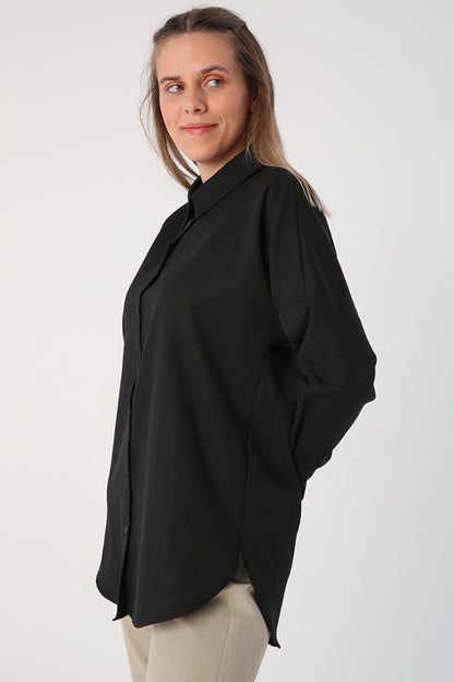 Black Oversize Basic Shirt