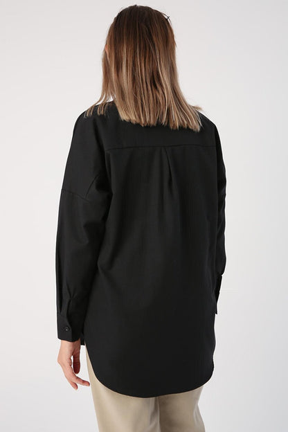 Black Oversize Basic Shirt