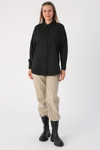 Black Oversize Basic Shirt