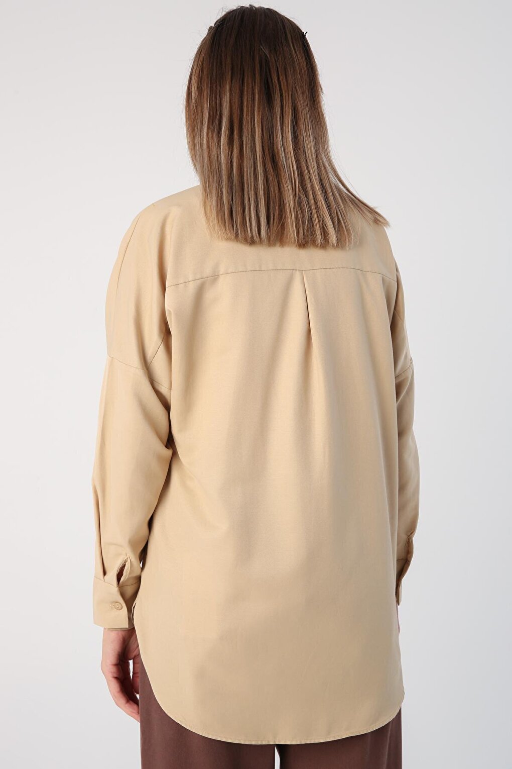 Bej01 Oversize Basic Shirt