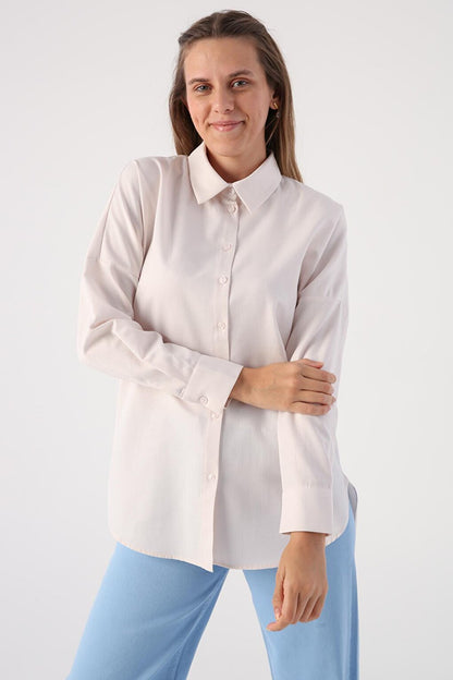 Light Pink Oversize Basic Shirt