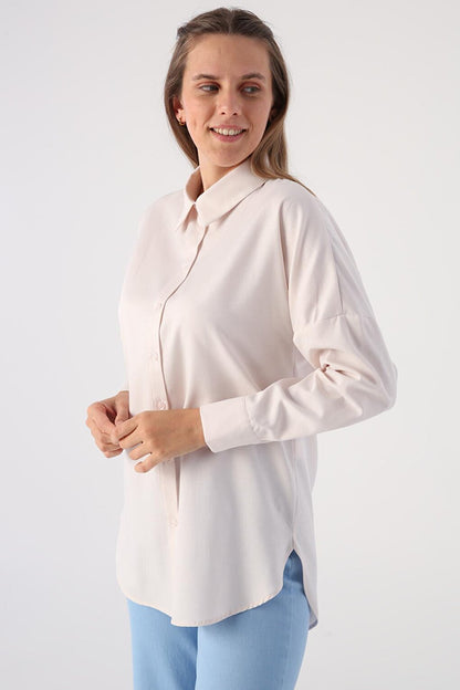 Light Pink Oversize Basic Shirt