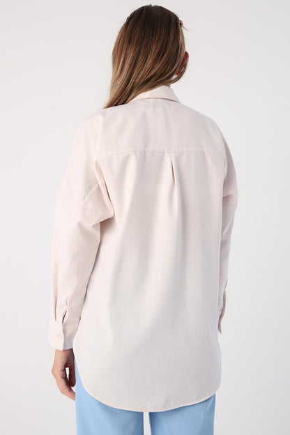 Light Pink Oversize Basic Shirt