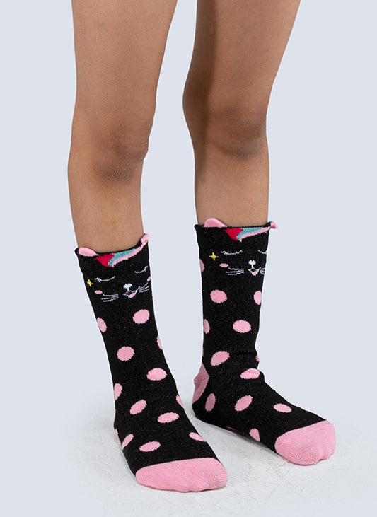 Cat Polka Dot Socks