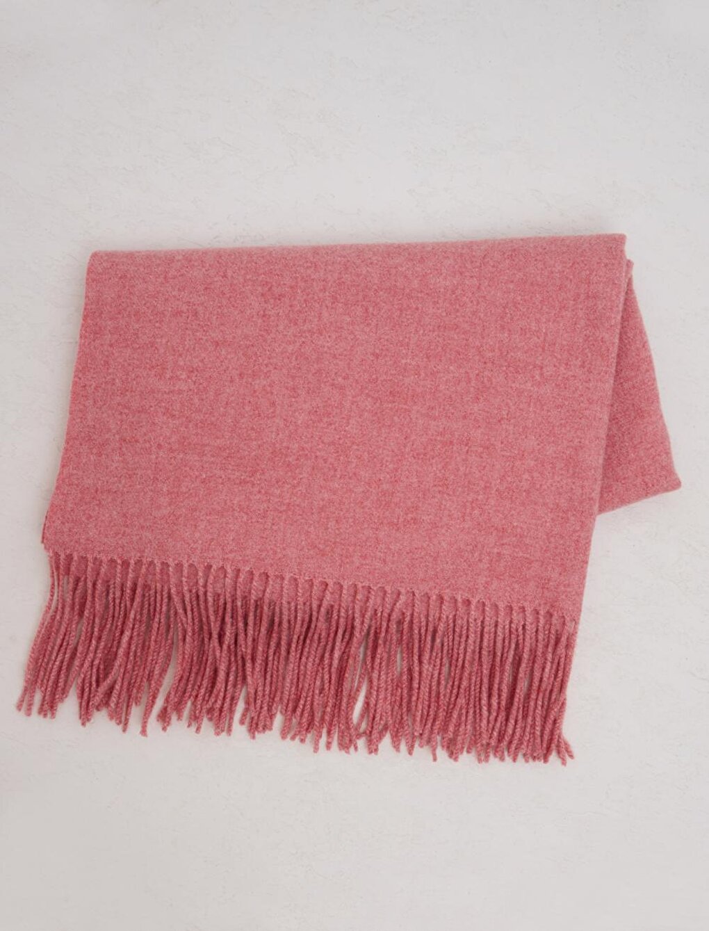 Stylish Winter Shawl with Pink Fringes