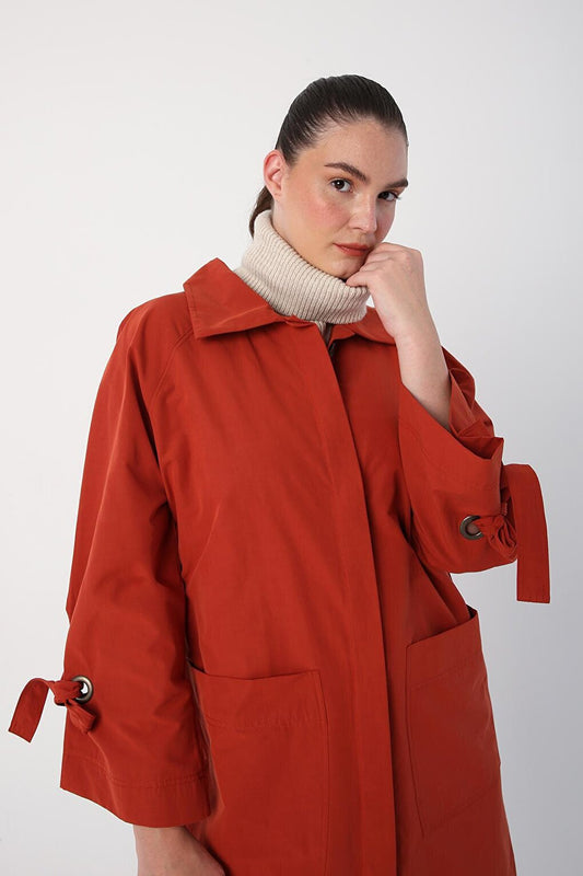 Tile Tile Sleeve Detailed Trench Coat