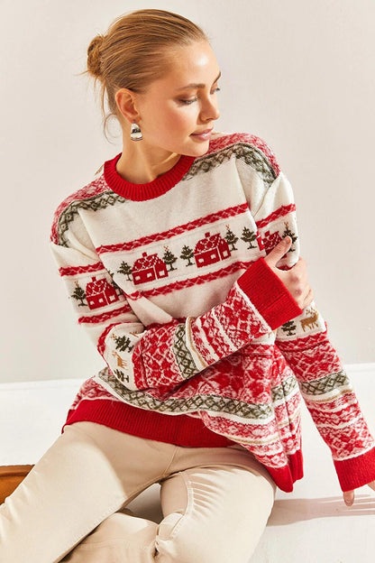 Women's New Year Themed Jacquard Sweater