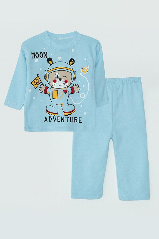 Printed Long Sleeve Baby Boy Pajama Set