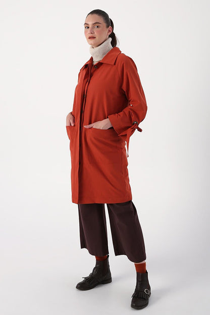 Tile Tile Sleeve Detailed Trench Coat