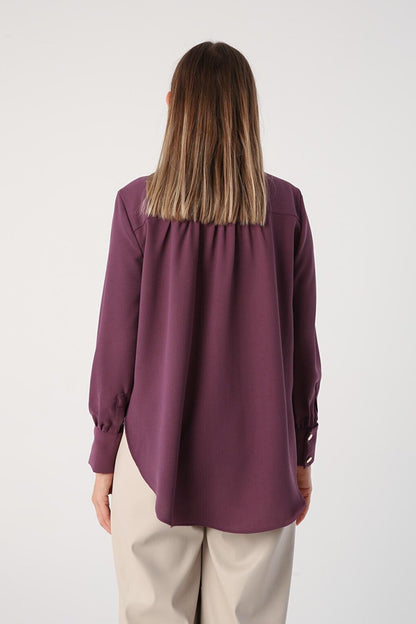 Purple Collar Short Shirt