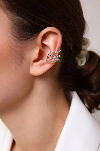 Silver Plated Butterfly Squeezable Earcuff Earring