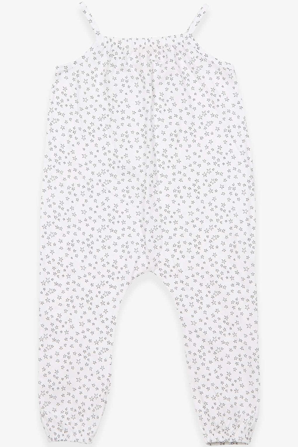 Girl's Jumpsuit Star Patterned White (4-9 Years)