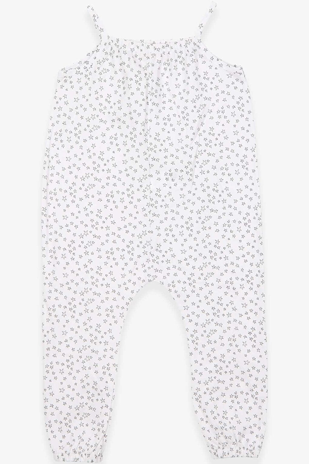 Girl's Jumpsuit Star Patterned White (4-9 Years)