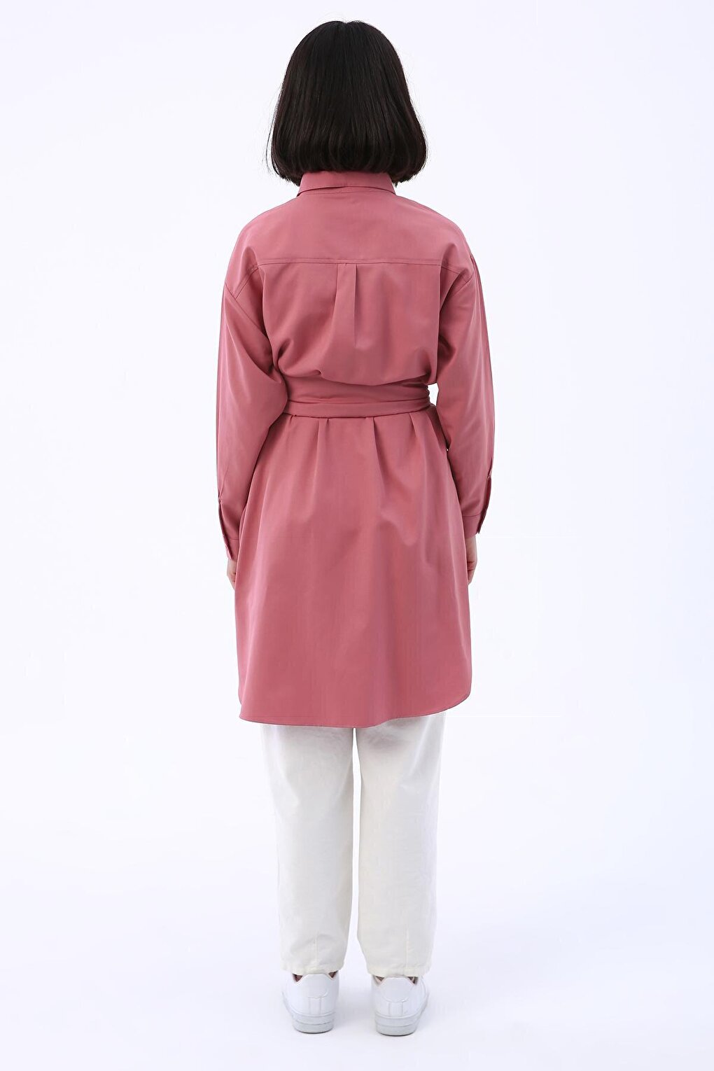 Rose Belted Comfortable Fit Shirt Tunic