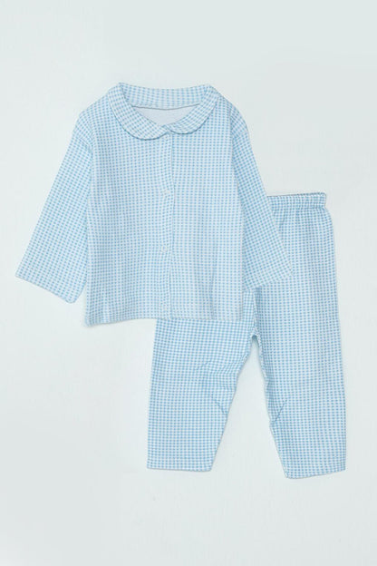 Baby Boy Pajama Set with Button Collar