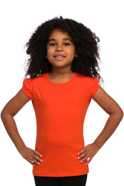 Orange Girl's Short Sleeve Basic T-Shirt