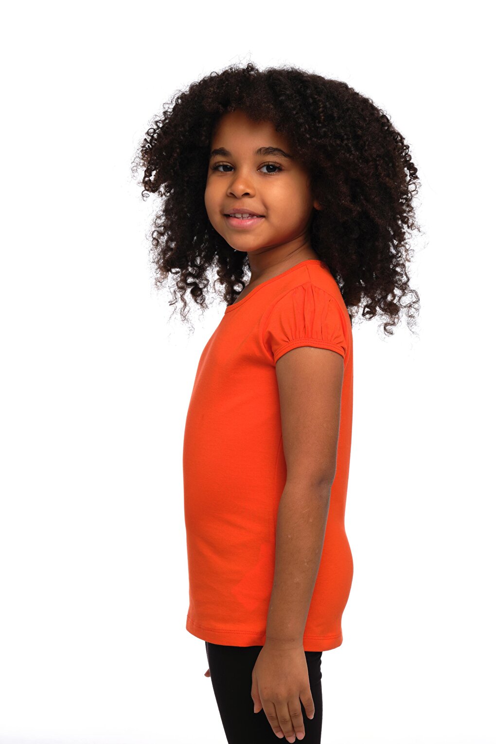 Orange Girl's Short Sleeve Basic T-Shirt