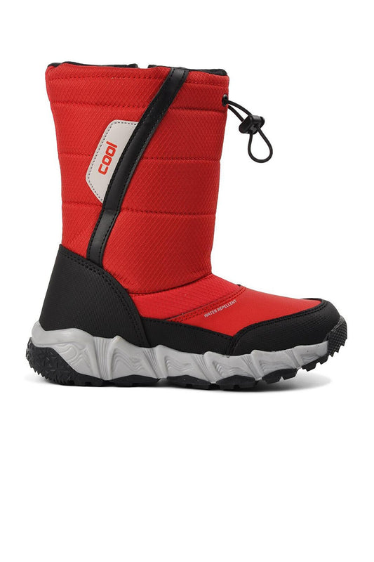 Molina-F Red Fleece Water Repellent Children's Snow Boots