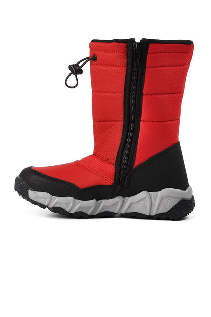 Molina-F Red Fleece Water Repellent Children's Snow Boots