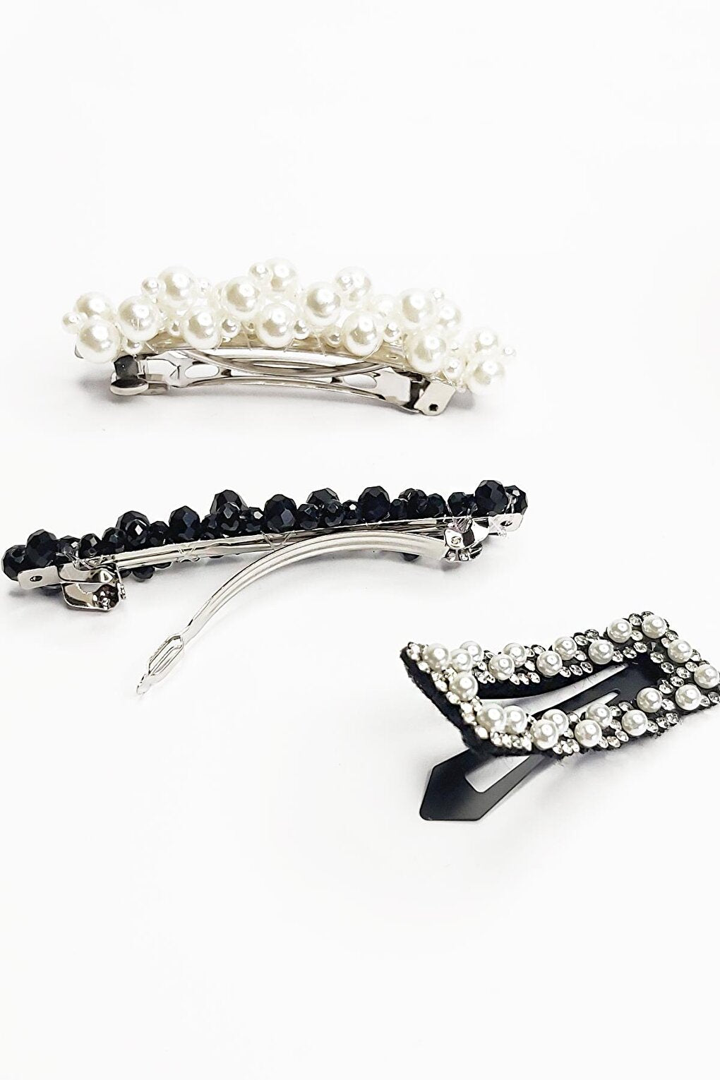 Becuti Pearl and Crystal Detailed Hairpin Set 3 Pack