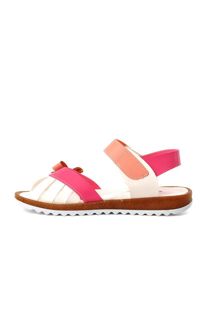 Az14 Pink-White Velcro Girls Sandals